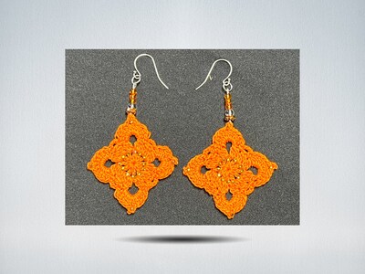 Beaded Boho Earrings in orange - image1